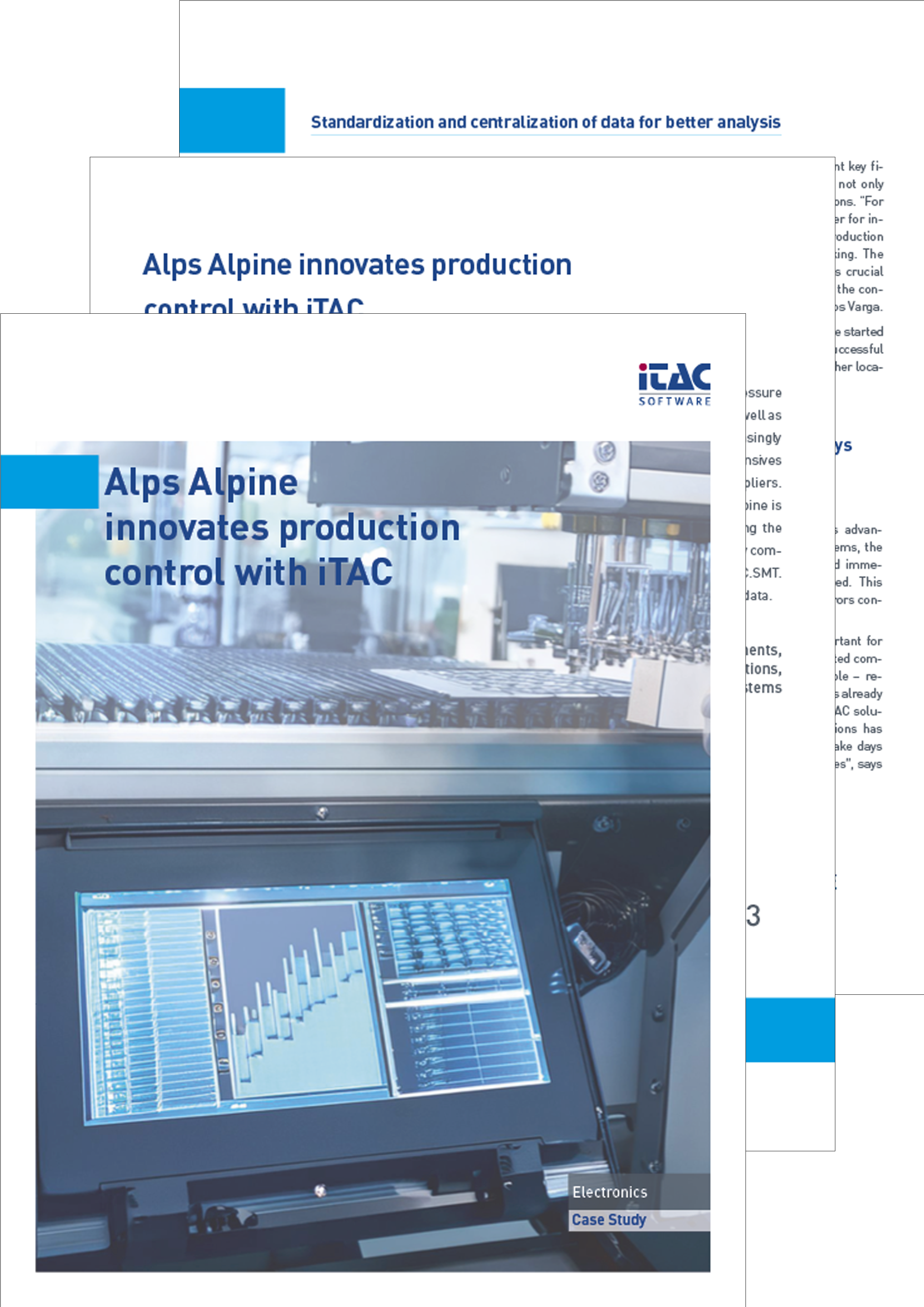 This image shows a preview of the case study of iTAC Software AG for the customer project Alps Alpine.